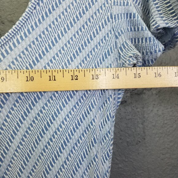 CAUTION TO THE WIND Anthropologie Jumpsuit Women's S Blue White Stripe Open Back - Picture 13 of 16